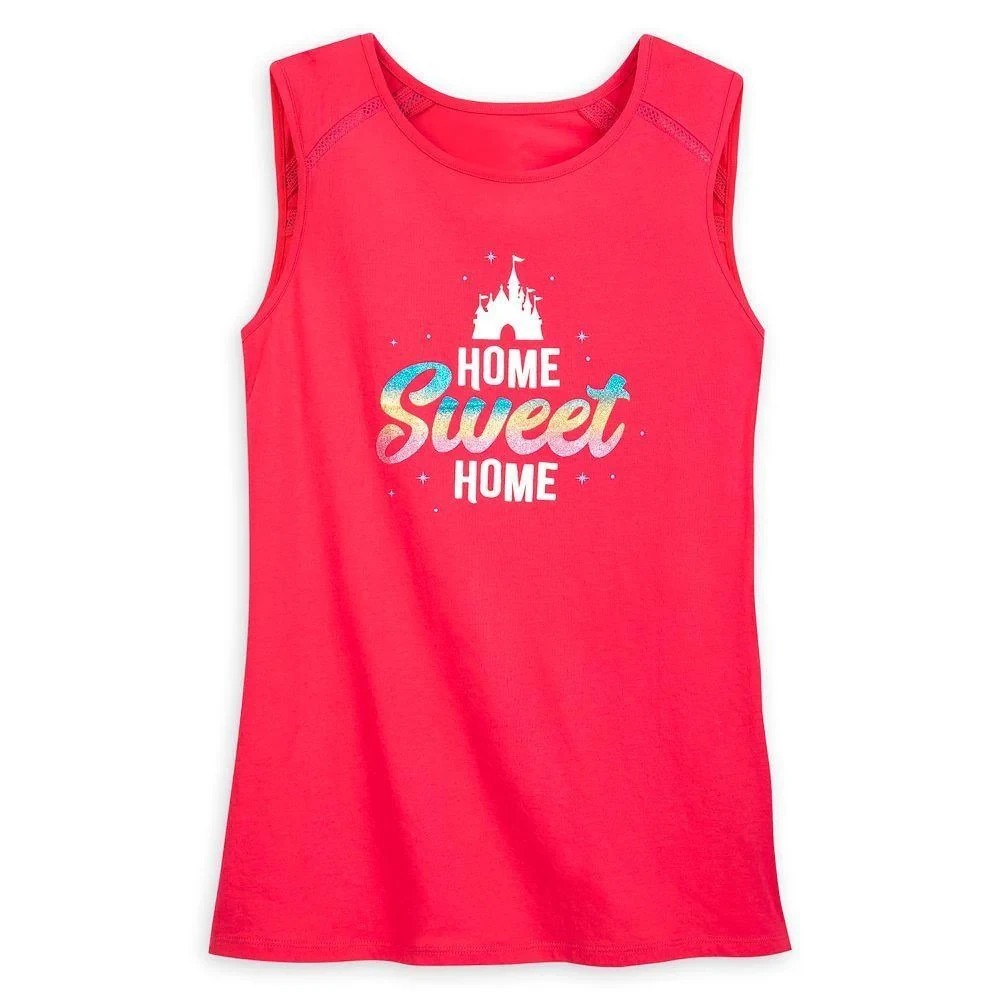 Disney Fantasyland Castle Home Sweet Home Tank‎ Women's Large Red Graphic Top